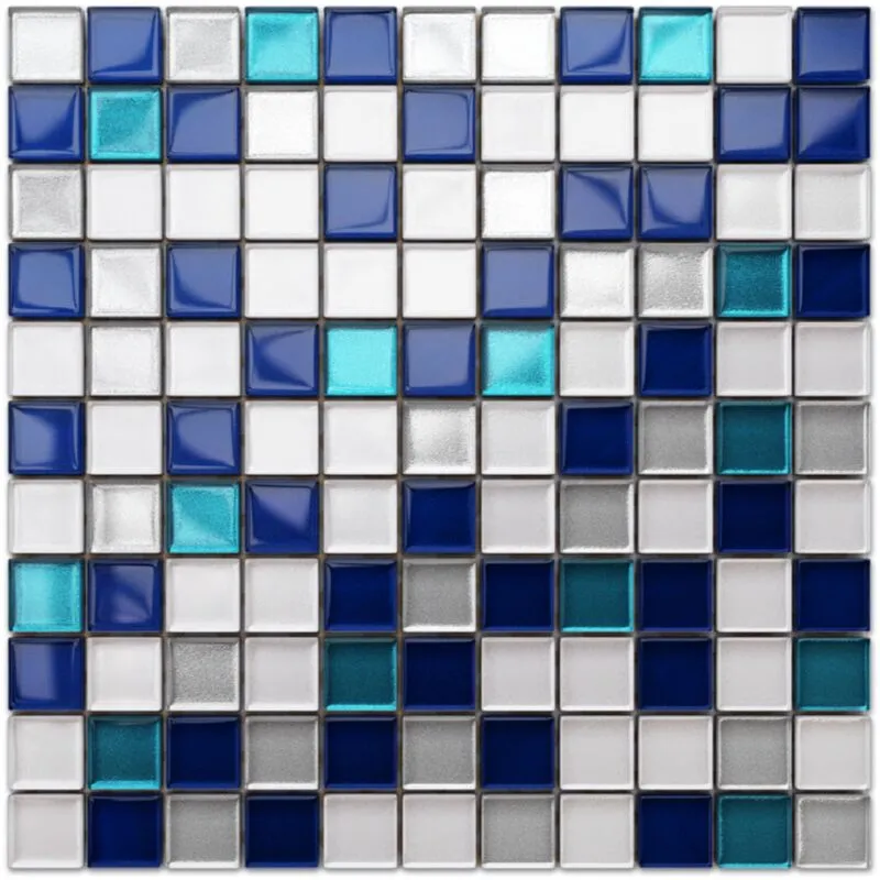 Mosaico in vetro su rete per bagno e cucina 30cm x 30cm - Topaz