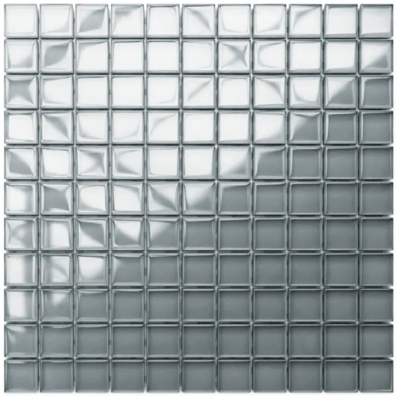 Mosaico in vetro su rete per bagno e cucina 30cm x 30cm - Pure Grey