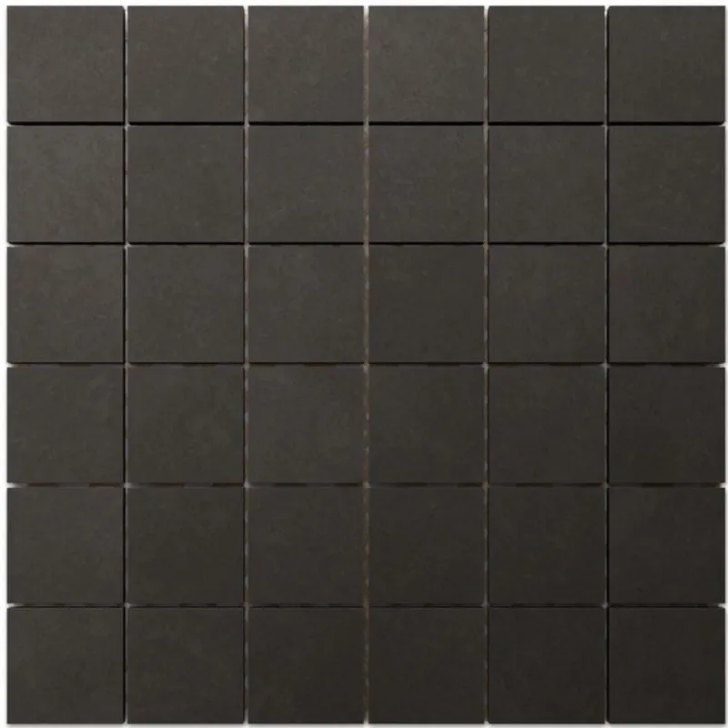 Mosaico su rete in gres per bagno o cucina 29.9 x 29.9 cm - Big black cubes