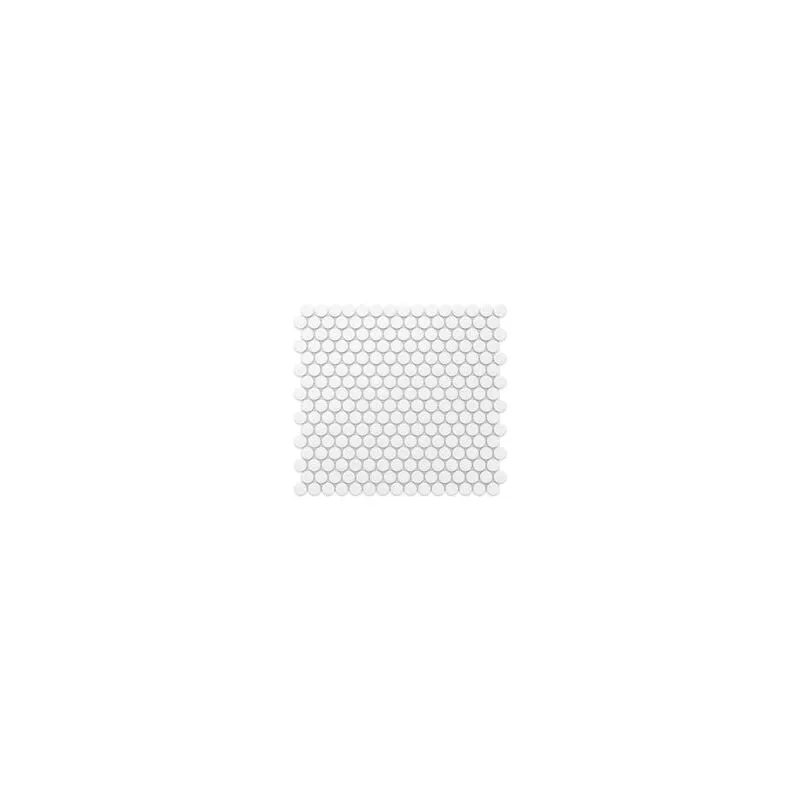 Ilcom - Mosaico in ceramica su rete per bagno o cucina 31.7cm x 29.3cm - Matt White Dot