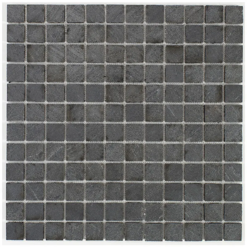 Mosaico in pietra naturale 30 x 30 cm - piastrella 2,5 x 2,5 cm roccia grafite nero