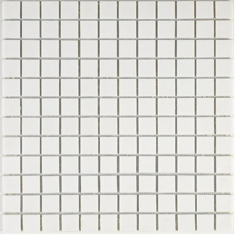 Mosaico in solid surface 30 x 30 cm - piastrella 2,5 x 2,5 cm bianco puro liscio