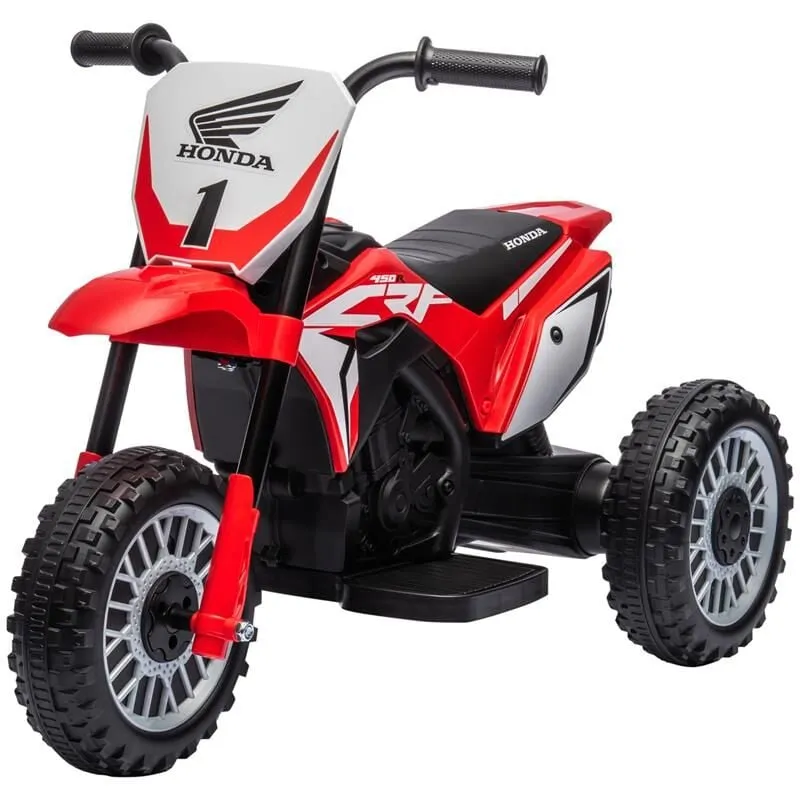 Moto Elettrica Per Bambini Con Licenza Honda Crf450rl A 3 Ruote. Età 18-36 Mesi. Rosso