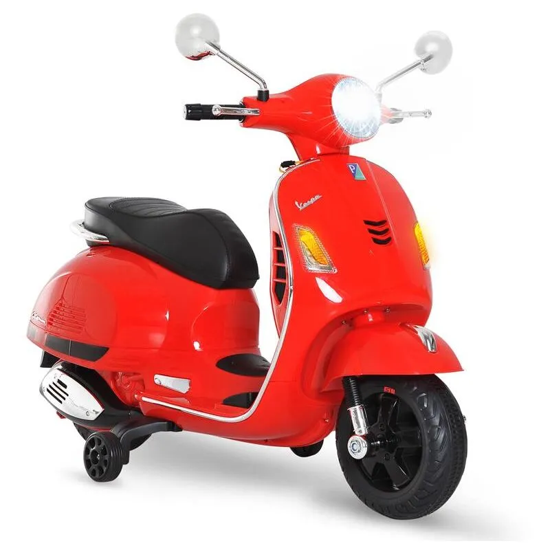 Maury's - moto elettrica per bambini design vespa. batteria 6V con suoni e luci. età 3-6 anni. rosso