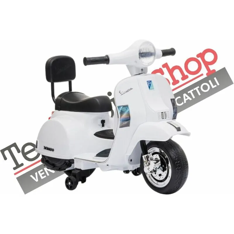 Moto Scooter Elettrico per Bambini Piaggio Mini Vespa px Small 6V-Bianco