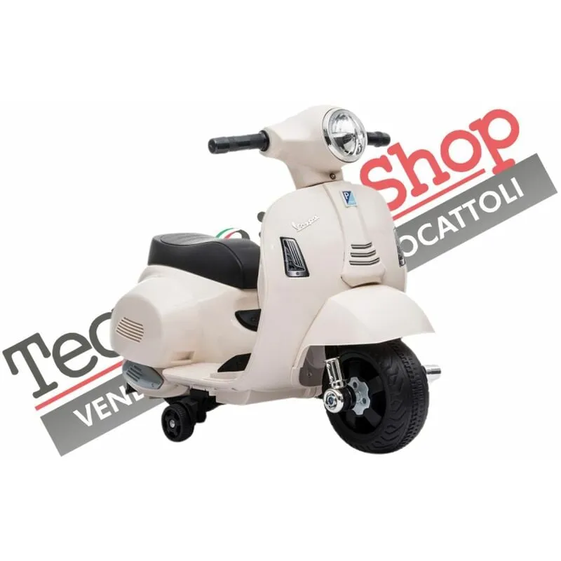 Moto Scooter Elettrico per Bambini Piaggio Vespa Mini gts Super 6V-Bianco