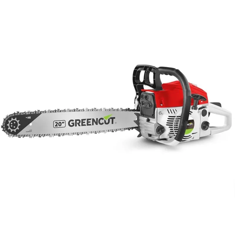 Greencut - Motoseghe a scoppio 61.2cc 3.6cv, motore a 2 tempi, lama da 20', taglio 50.8cm, abbattimento e potatura, antivibrazione GS610X