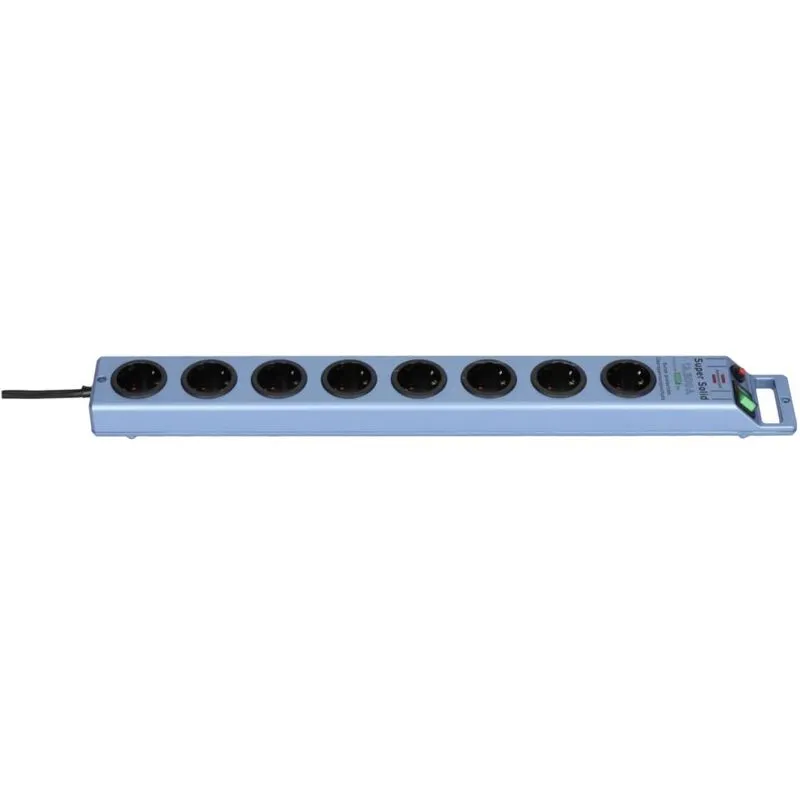 1153340338 Multipresa con protezione da sovratensioni 8 scomparti Blu (metallizzato) Schuko 1 pz. - 