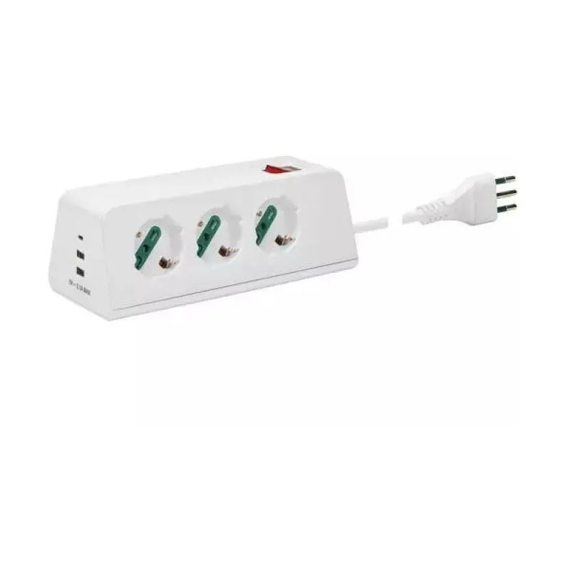 Vimar - Multipresa da scrivania 3 prese universali + 3 usb +s11+cbe bianco - 00608.cc.b