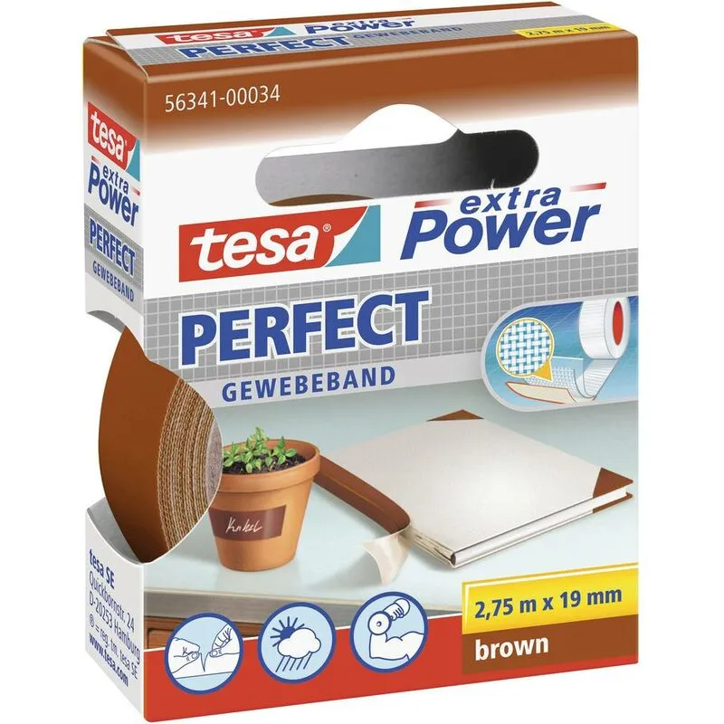 tesa PERFECT 56341-00034-03 Nastro in tessuto tesa® extra Power Marrone (L x L) 2.75 m x 19 mm 1 pz.