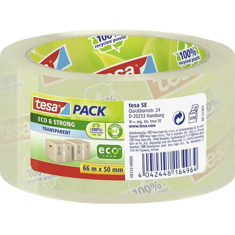  - eco & strong 58153-00000-00 Nastro da imballo pack® Trasparente (l x l) 66 m x 50 mm 1 pz.