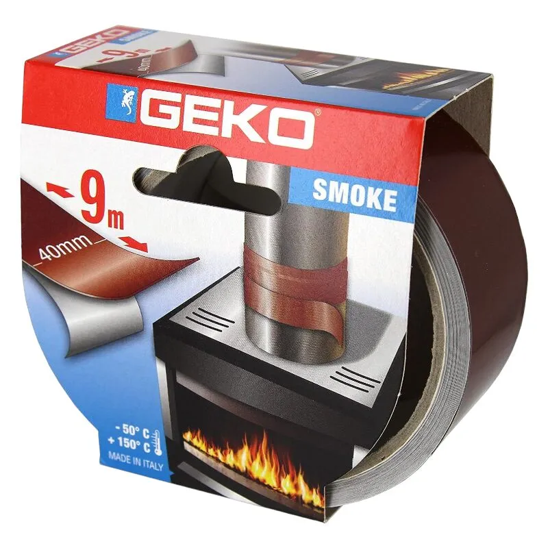 Geko - Nastro isolante in alluminio per sigillare tubi stufe alte temperature rotolo 9 mt - Marrone