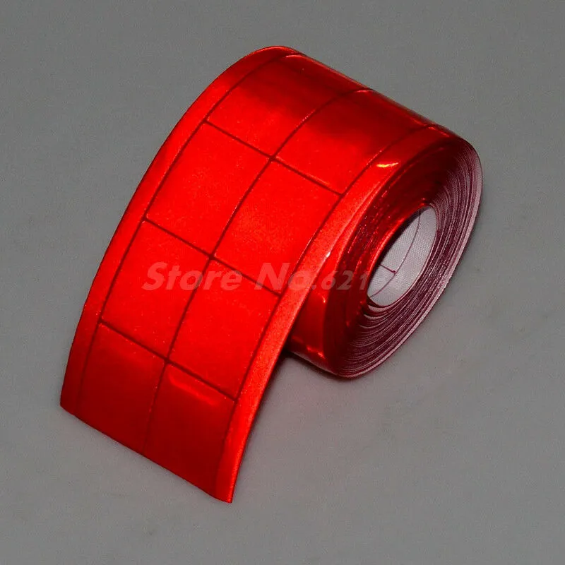Nastro riflettente in PVC rosso fluorescente da cucire sui vestiti 25/50 mm Misura - 5cm x 5 Metri