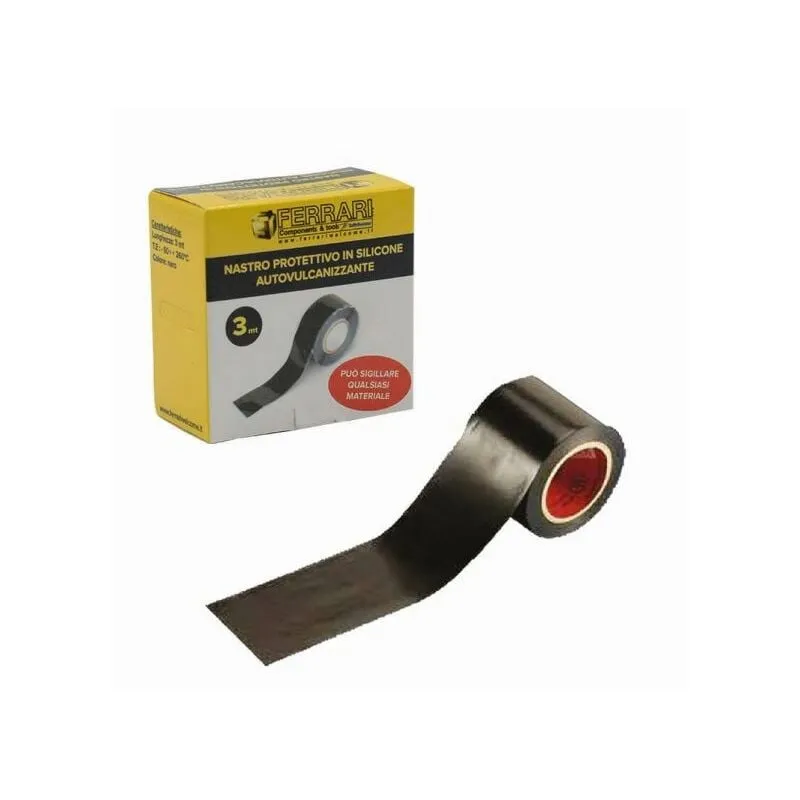 Nastro sigillante autovulcanizzante nero lunghezza 3 mt. altezza 25 mm.