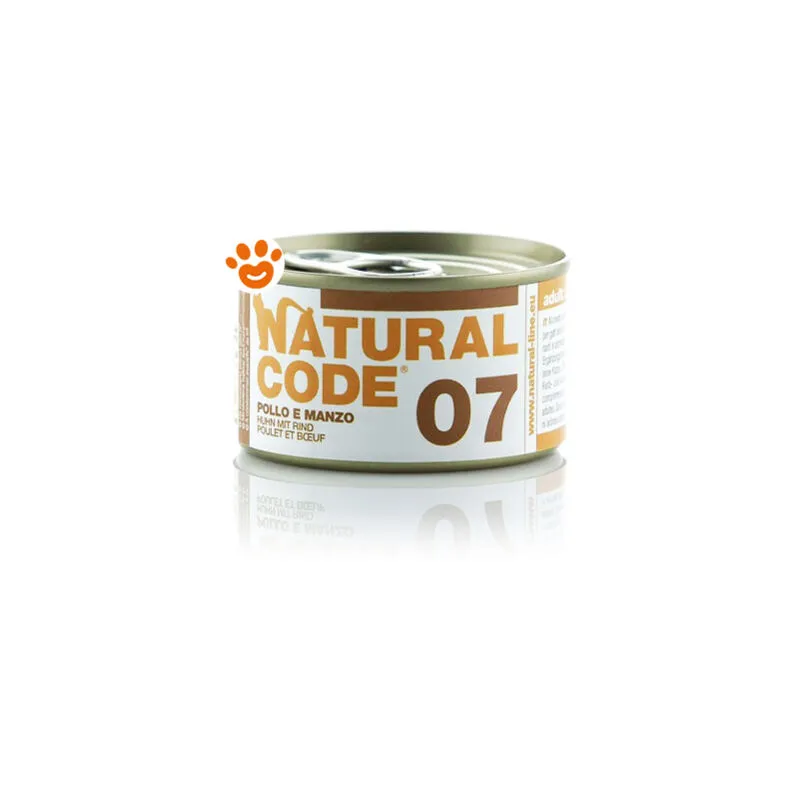 Natural Code - 7 Cat Adult al Pollo e Manzo - Lattina Da 85 Gr