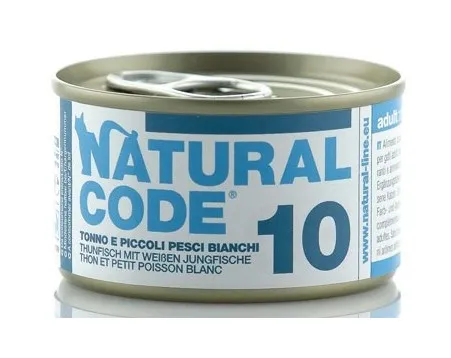 Natural Code - per Gatto da 85g 10 - Tonno e Pesci Bianchi