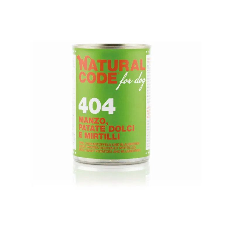 Cane Lattina 400gr 404 Manzo Patate Dolci Mirtilli - Natural Code