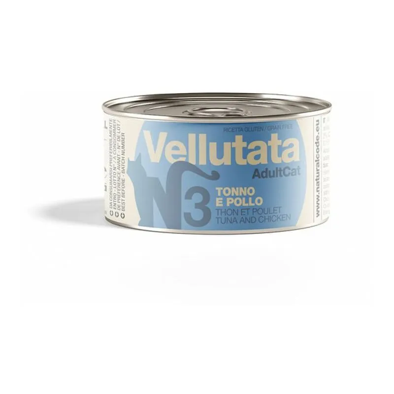 Gatto Vellutata in Lattina 85gr 3 Tonno e Pollo - Natural Code