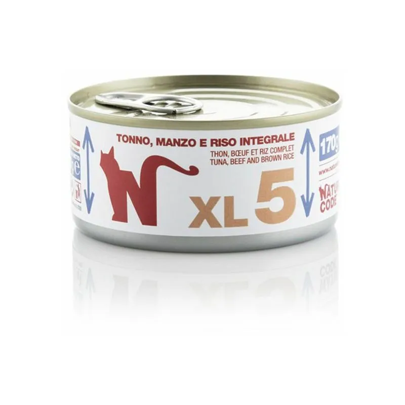 Natural Code - Gatto 170gr XL5 Tonno Manzo e Riso Integrale