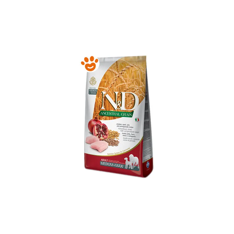  - Dog nd Low Grain Adult Medium Maxi Pollo e Melograno - Sacco Da 12 Kg