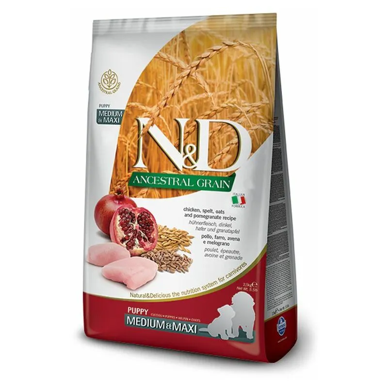 Puppy Medium e Maxi n&d Ancestral Grain 12kg Pollo e Melograno - 