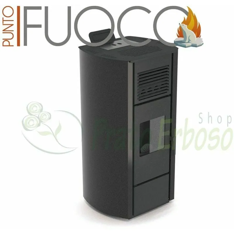 Nicole - Stufa a pellet da 15 kw nero goffrato