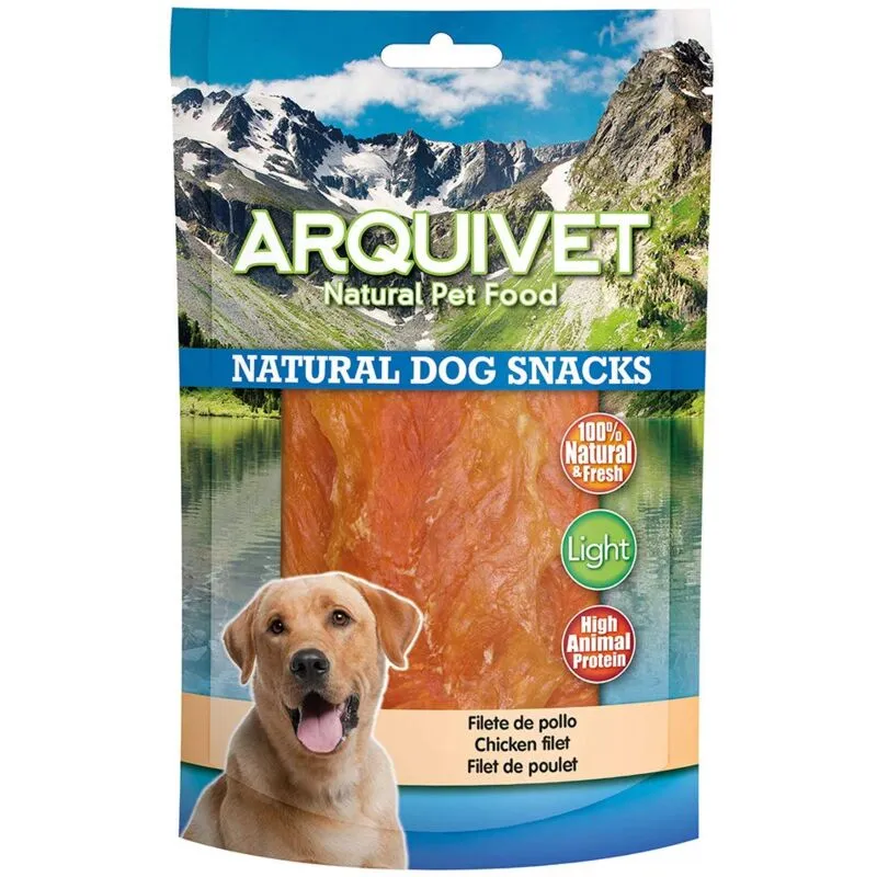 Arquivet - Filetto di pollo - 350 gr - Snack naturali per cani - 100% naturali - prelibatezze per cani - Prodotto leggero - Molto ricco di sostanze