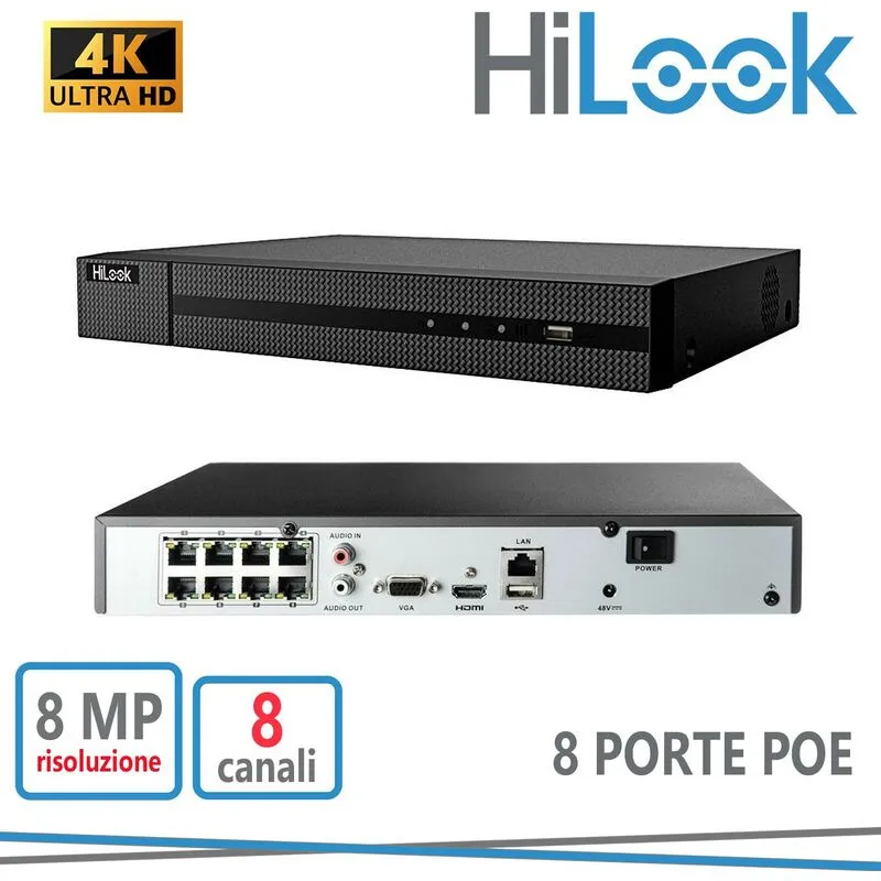 Hilook - NVR-108MH-C/8P 8CH ip poe 8MP 4K