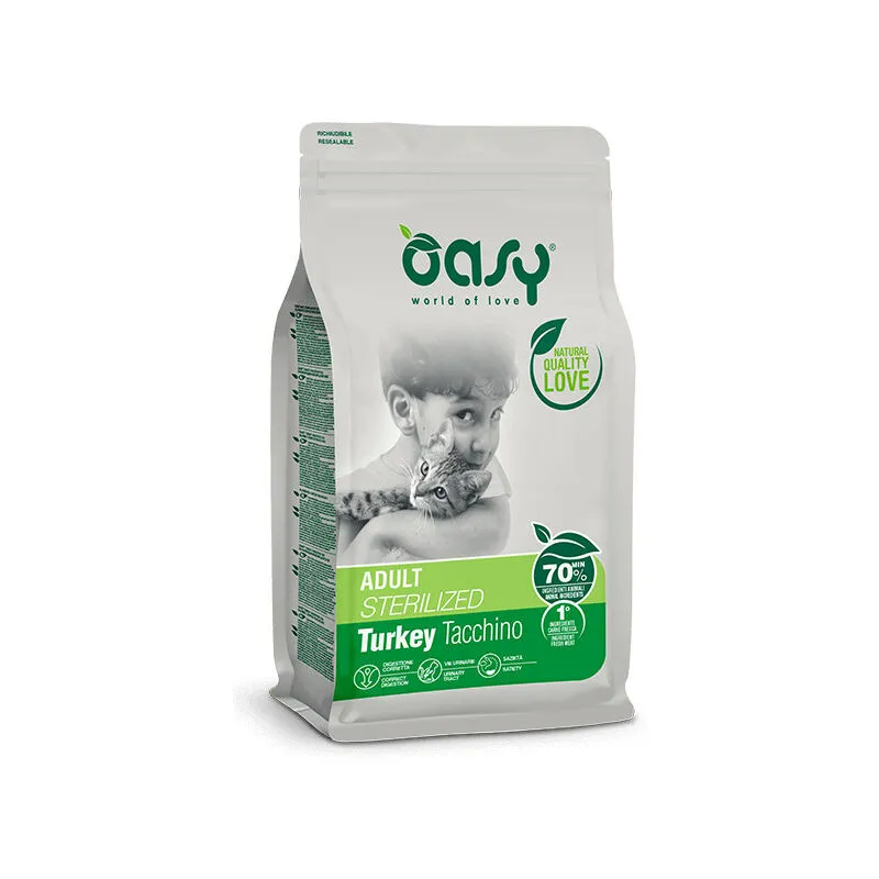 Oasy - Gatto Adult Sterilized con Tacchino da 300 gr