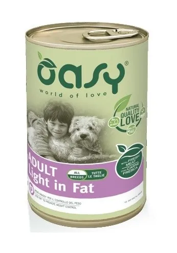 Oasy - Light in Fat per Cane Adult All Breeds con Carne Fresca da 400g