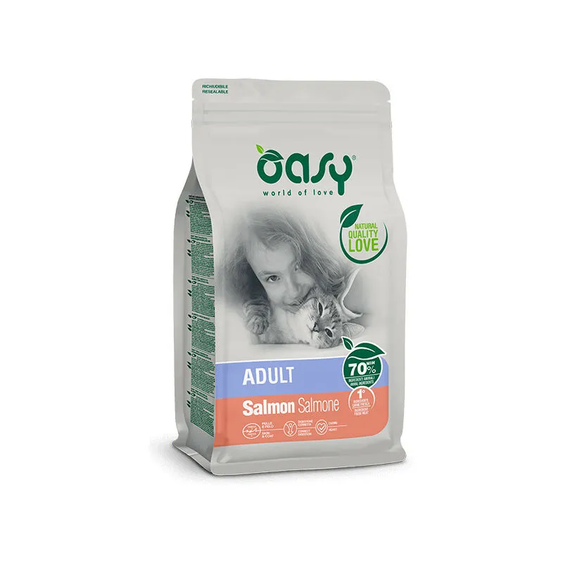 Oasy per Gatto Adult con Salmone da 1,5 Kg