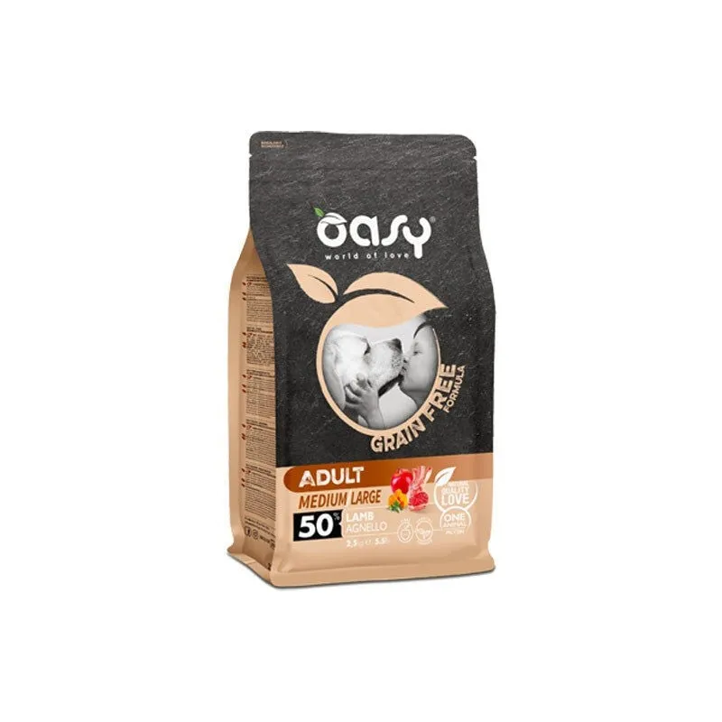 Oasy GRAIN FREE ADULT MEDIUM LARGE AGNELLO 2,5 Kg