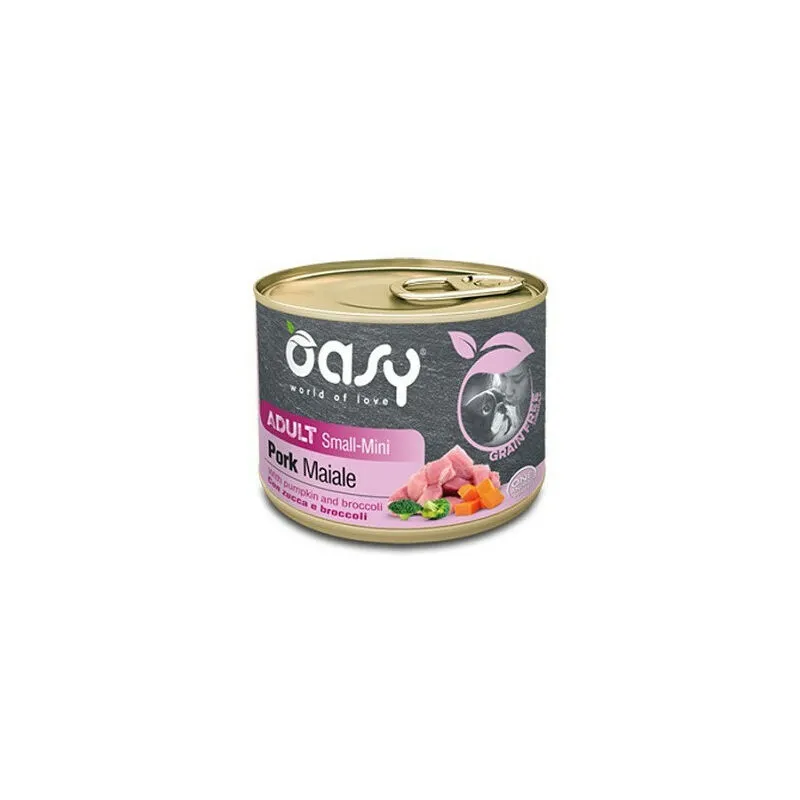 Oasy - Grain Free per Cani Adult Small Mini da 200 gr Maiale con Zucca e Broccoli