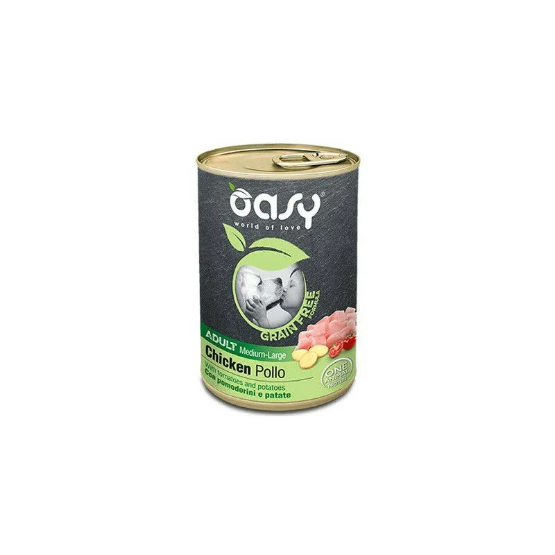 Grain Free per Cani Adult Medium-Large da 400 gr Pollo con Pomodorini e Patate - Oasy