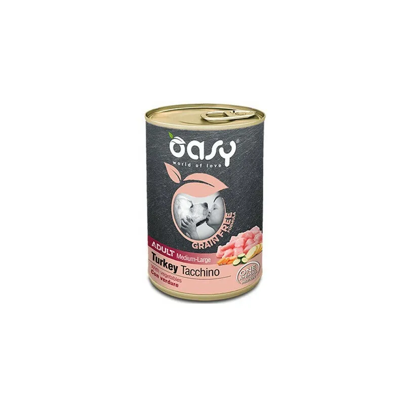 Grain Free per Cani Adult Medium-Large da 400 gr Tacchino con Verdure - Oasy