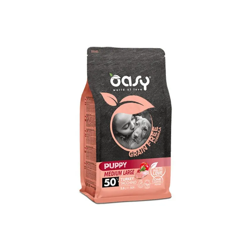 Oasy - grain free puppy medium large tacchino 2,5 Kg