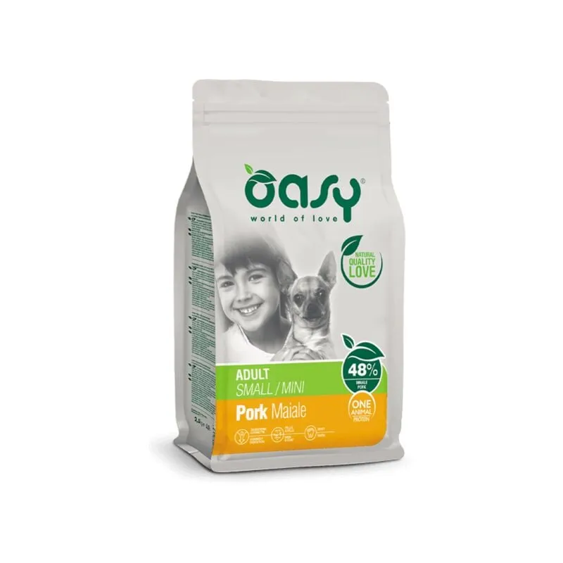 Oasy - Dry dog oap adult small mini maiale 800gr