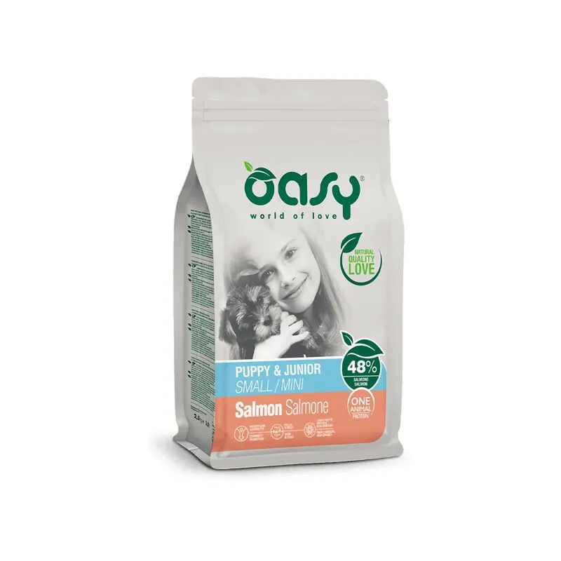 Oasy - One Animal Protein puppy small mini salmone 2,5 Kg