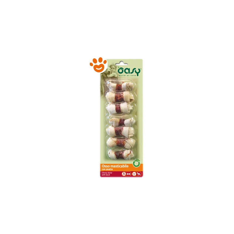 Oasy - Dog Snack Osso Masticabile all'Anatra Taglia Small (2 - 12 kg) - Confezione da 85 Gr