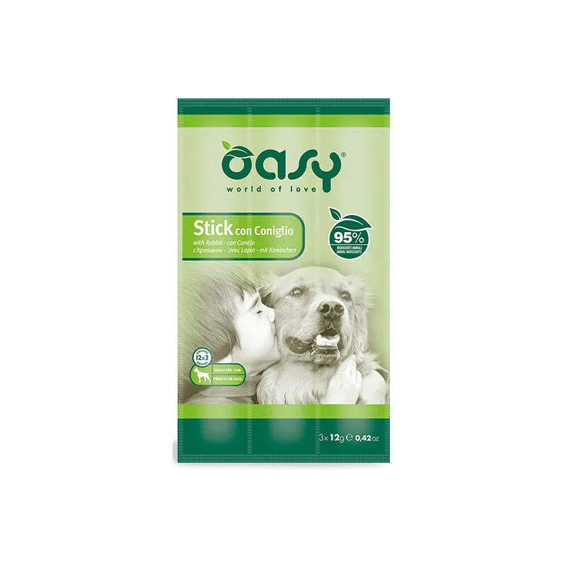 Snack per Cani 3x12 gr Coniglio - Oasy