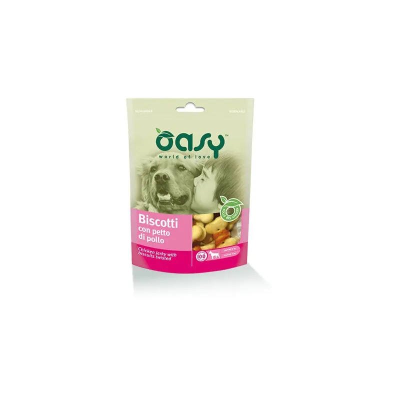 Oasy - Snack Per Cani biscotti con petto di pollo Busta 100 gr