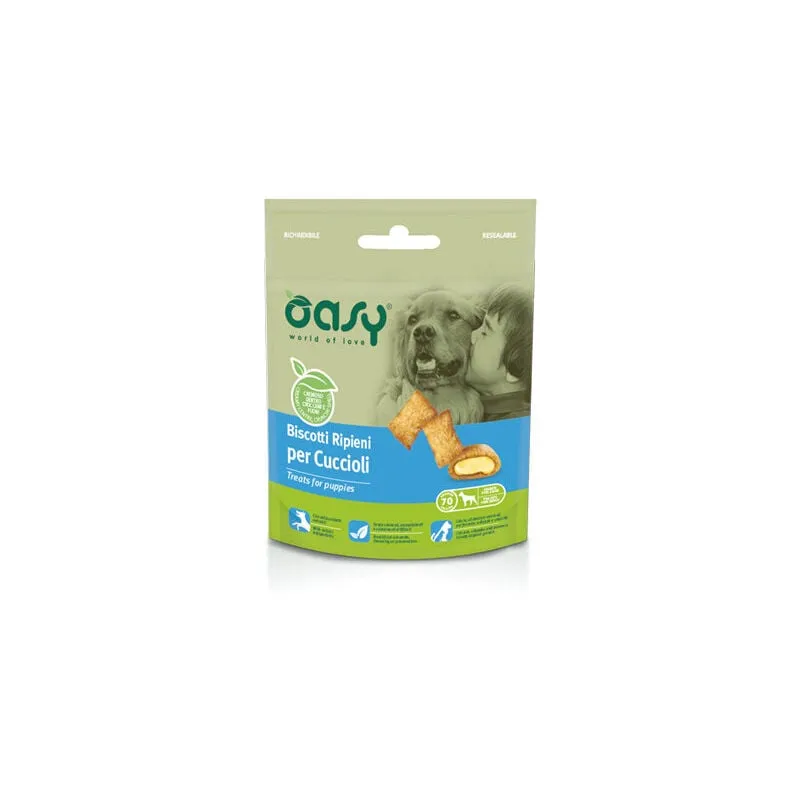 Oasy - Snack Per Cani biscotti ripieni per cuccioli 70 gr