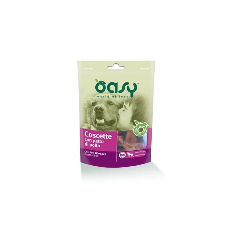 Oasy - Snack Per Cani coscette con petto di pollo Busta 100 gr