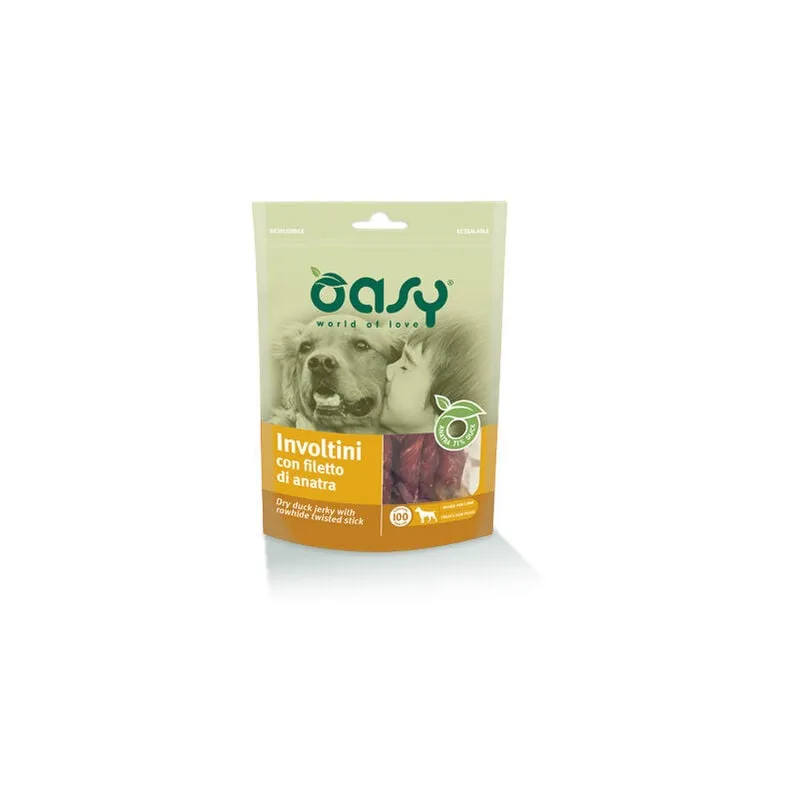 Oasy - Snack Per Cani involtini con filetto di anatra Busta 100 gr