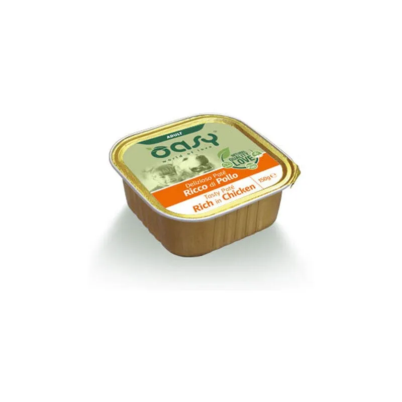 Oasy - Umido Cani delizioso paté adult pollo Vaschetta 150 gr