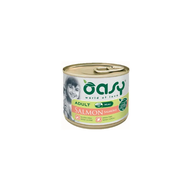 Oasy Umido Cani One Animal Protein ADULT MINI SALMONE Lattina 200 gr