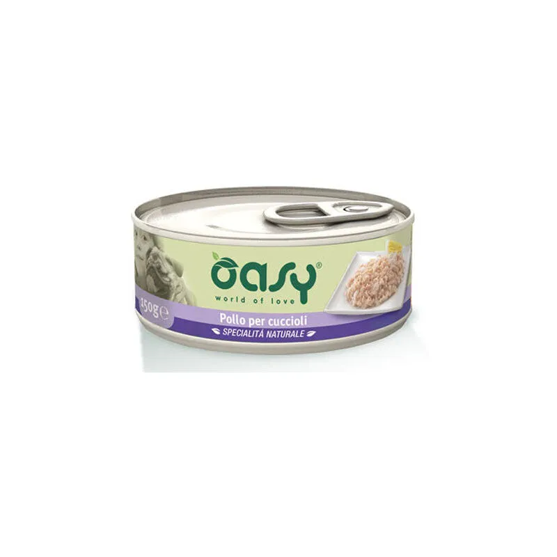 Oasy - Umido Cani pollo per cuccioli Lattina 150 gr