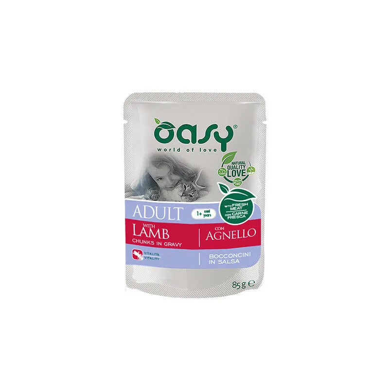 Umido Gatto Bocconcini adult agnello Busta 85 gr - Oasy