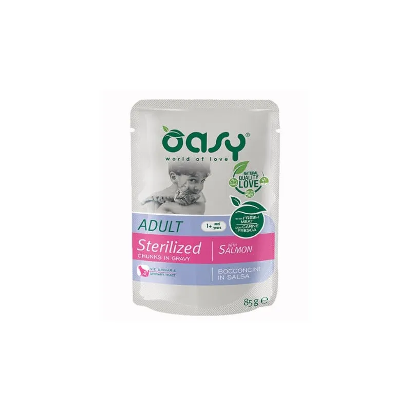 Oasy - Umido Gatto Bocconcini adult sterilized salmone Busta 85 gr