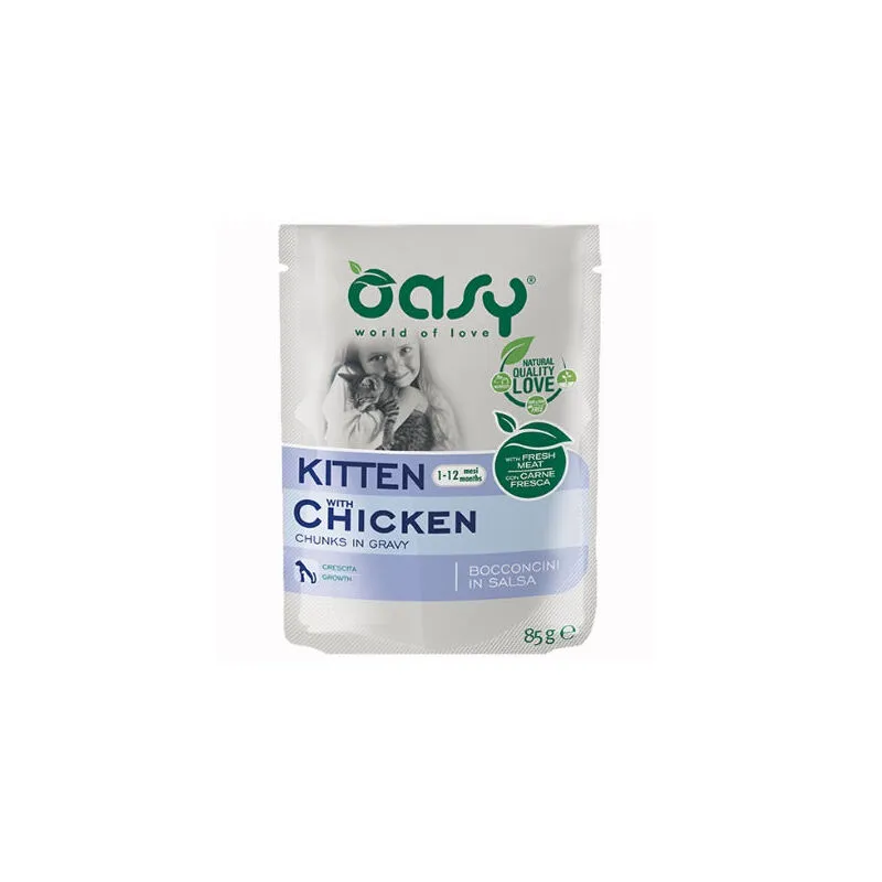 Oasy - Umido Gatto Bocconcini kitten pollo Busta 85 gr